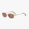 Ochelari de soare metalici în nuanța Gold Honey Havana Ochelari de soare metalici în nuanța Gold Honey Havana