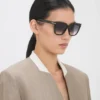 Ochelari de soare supradimensionați din acetat, negri Ochelari de soare supradimensionați din acetat, negri