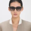 Ochelari de soare supradimensionați din acetat, negri Ochelari de soare supradimensionați din acetat, negri