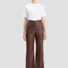 Pantaloni Alina din piele în nuanța burgundy Pantaloni Alina din piele în nuanța burgundy