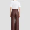 Pantaloni Alina din piele în nuanța burgundy Pantaloni Alina din piele în nuanța burgundy