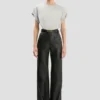 Pantaloni Alina din piele, negri Pantaloni Alina din piele, negri