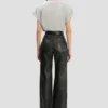 Pantaloni Alina din piele, negri Pantaloni Alina din piele, negri