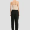 Pantaloni croiți cu croi drept, negri Pantaloni croiți cu croi drept, negri