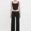 Pantaloni cu bandă din satin, negri Pantaloni cu bandă din satin, negri