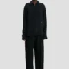 Pantaloni cu croi larg, de culoare bleumarin Pantaloni cu croi larg, de culoare bleumarin