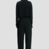 Pantaloni cu croi larg, de culoare bleumarin Pantaloni cu croi larg, de culoare bleumarin