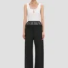 Pantaloni cu inserții transparente, negri Pantaloni cu inserții transparente, negri