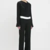 Pantaloni cu panouri laterale, negri Pantaloni cu panouri laterale, negri