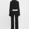 Pantaloni cu panouri laterale, negri Pantaloni cu panouri laterale, negri