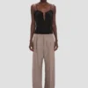 Pantaloni cu talie plisată în culoarea limestone Pantaloni cu talie plisată în culoarea limestone