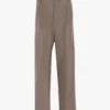 Pantaloni cu talie plisată în culoarea limestone Pantaloni cu talie plisată în culoarea limestone