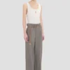 Pantaloni cu talie plisată în culoarea nichel Pantaloni cu talie plisată în culoarea nichel