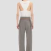 Pantaloni cu talie plisată în culoarea nichel Pantaloni cu talie plisată în culoarea nichel