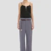 Pantaloni drepți cu pliuri, în culoarea flint Pantaloni drepți cu pliuri, în culoarea flint