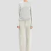 Pantaloni jogger cu logo brodat, gri melanj Pantaloni jogger cu logo brodat, gri melanj