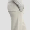 Pantaloni jogger cu logo brodat, gri melanj Pantaloni jogger cu logo brodat, gri melanj