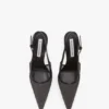 Pantofi cu toc stiletto și baretă în spate The Victoria 100 din plasă neagră Pantofi cu toc stiletto și baretă în spate The Victoria 100 din plasă neagră