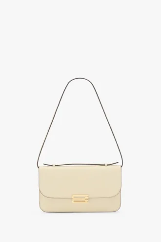 Pochette Dorian din piele de culoare ivoriu