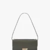 Pochette Dorian din piele de culoare măslin închis
