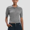 Polo top în gri melanj Polo top în gri melanj