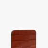 Portcard tip plic din piele cu imprimeu croc în nuanța roșu cărămiziu Portcard tip plic din piele cu imprimeu croc în nuanța roșu cărămiziu