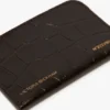 Portcard tip plic din piele cu imprimeu de crocodil în nuanța espresso Portcard tip plic din piele cu imprimeu de crocodil în nuanța espresso