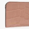 Portcard tip plic din piele cu imprimeu de crocodil roz pudrat Portcard tip plic din piele cu imprimeu de crocodil roz pudrat