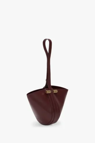 Pungă de mână Portofino din piele burgundă