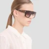 Rama oversized cu partea superioară plată, în culoarea havana Rama oversized cu partea superioară plată, în culoarea havana