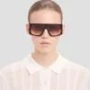 Rama oversized cu partea superioară plată, în culoarea havana Rama oversized cu partea superioară plată, în culoarea havana