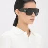 Rama supradimensionată din acetat, de formă pătrată și moale, în culoarea neagră Rama supradimensionată din acetat, de formă pătrată și moale, în culoarea neagră
