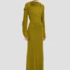 Rochie cu drapaj la gât, închisă, în nuanța Moss Rochie cu drapaj la gât, închisă, în nuanța Moss