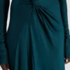 Rochie cu talie răsucită în culoarea verde-albastru închis Rochie cu talie răsucită în culoarea verde-albastru închis