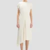 Rochie cu umeri răsuciți, culoare ivoriu Rochie cu umeri răsuciți, culoare ivoriu
