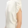 Rochie cu umeri răsuciți, culoare ivoriu Rochie cu umeri răsuciți, culoare ivoriu