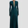 Rochie decupată în culoarea verde-albastru închis Rochie decupată în culoarea verde-albastru închis