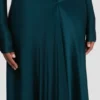 Rochie decupată în culoarea verde-albastru închis Rochie decupată în culoarea verde-albastru închis