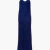 Rochie drapată cu bretele în indigo strălucitor Rochie drapată cu bretele în indigo strălucitor