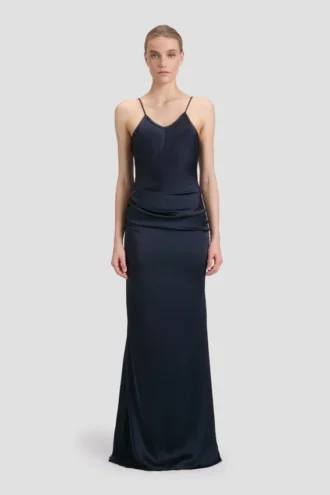 Rochie drapată din dantelă, culoare midnight Rochie drapată din dantelă, culoare midnight