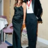Rochie drapată din dantelă, culoare midnight Rochie drapată din dantelă, culoare midnight