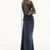 Rochie drapată din dantelă, culoare midnight Rochie drapată din dantelă, culoare midnight