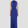 Rochie drapată fără mâneci, în nuanța indigo strălucitoare Rochie drapată fără mâneci, în nuanța indigo strălucitoare