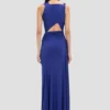 Rochie drapată fără mâneci, în nuanța indigo strălucitoare Rochie drapată fără mâneci, în nuanța indigo strălucitoare