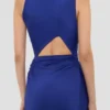 Rochie drapată fără mâneci, în nuanța indigo strălucitoare Rochie drapată fără mâneci, în nuanța indigo strălucitoare
