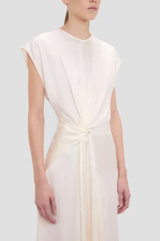 Rochie midi Aria în culoarea ivoriu