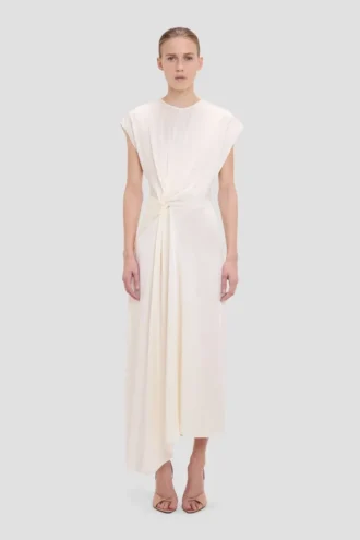 Rochie midi Aria în culoarea ivoriu