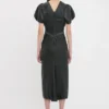 Rochie midi Bela din piele, în culoarea neagră Rochie midi Bela din piele, în culoarea neagră
