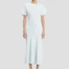 Rochie midi Bela în albastru glacial