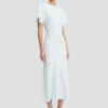 Rochie midi Bela în albastru glacial
